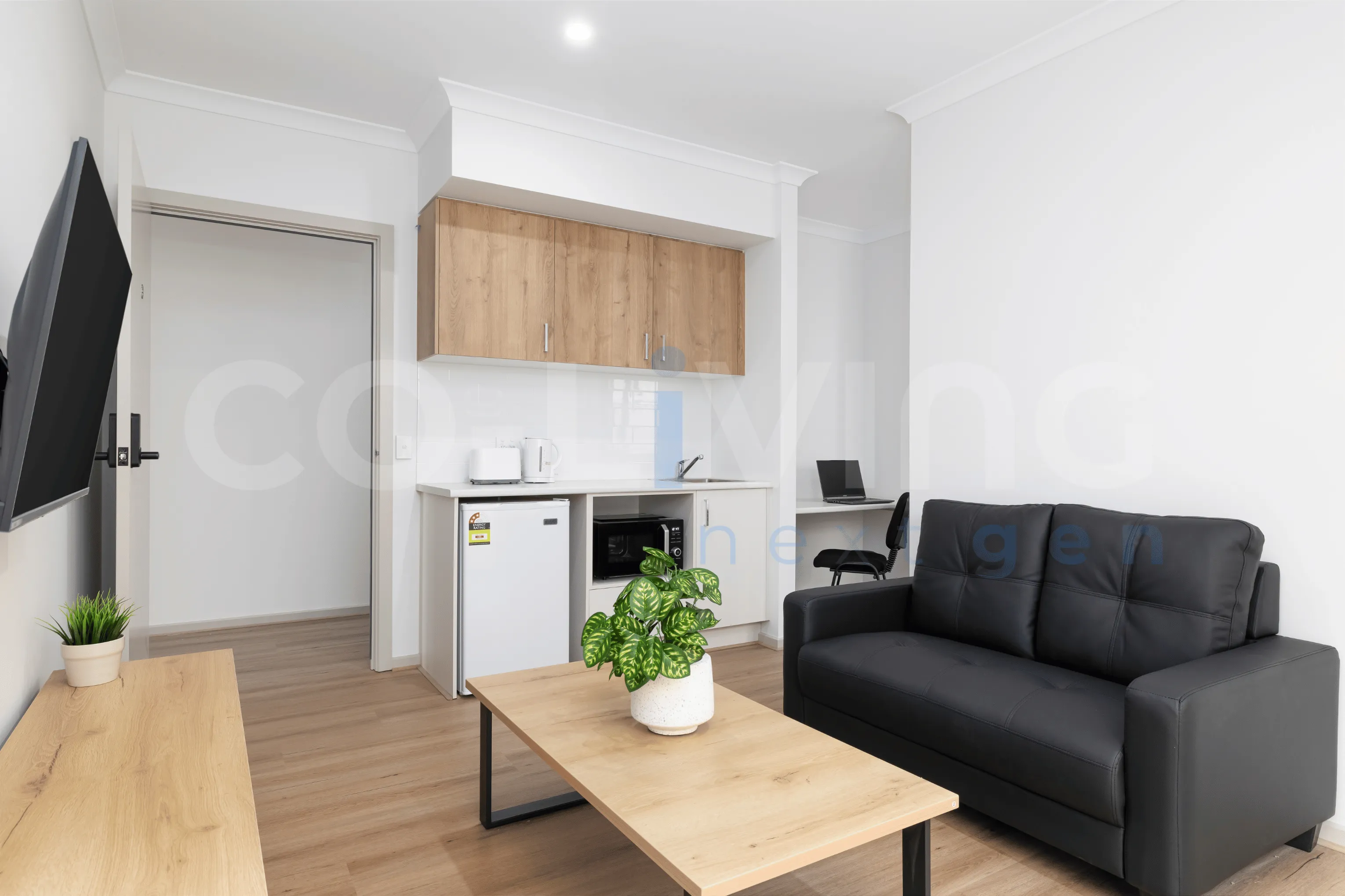 Shared living area in a purpose-built co-living home
